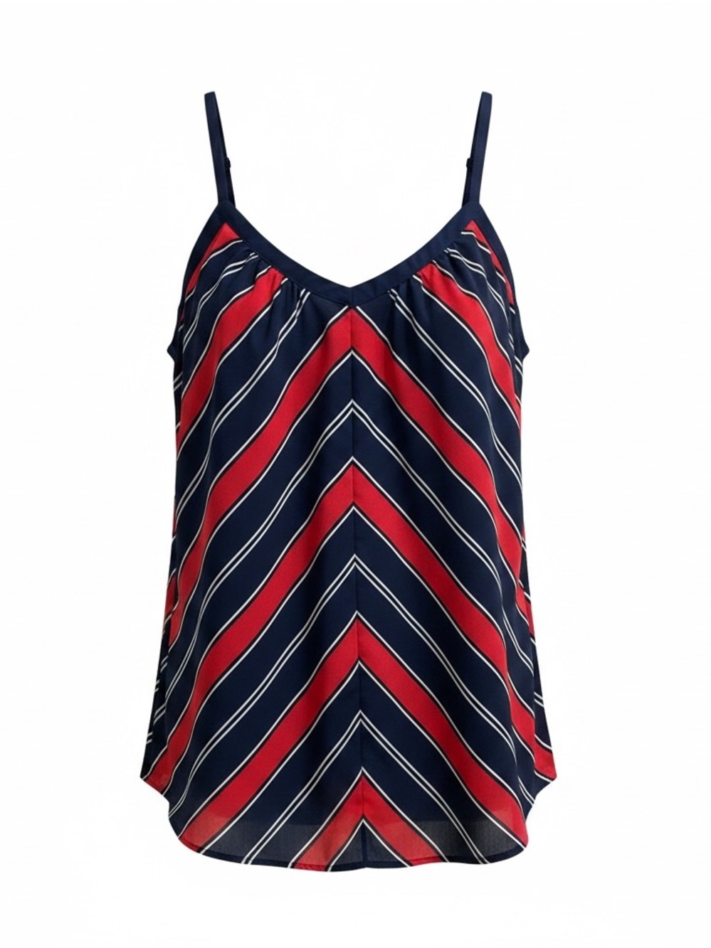 Torrid Size 2 Navy Red Chevron Stripe Cami Tank Top